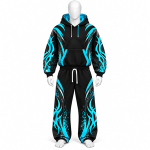 Custom Logo Winter Zip Up Men Tracksuits 100% Cotton Breathable Two Piece Hoodie & <b>Sweatpants</b> <b>Set</b> Men's Tracksuit - Product Image 1