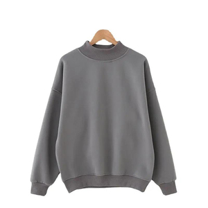 Sudadera JASIAK ASH GREY con cuello alto, 100% algodón, con apliques bordados, cuello ancho, RAMF SPORTS - Product Image 1