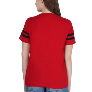 T-shirt en coton 100 % respirant et écologique pour femme, col rond, uni, décontracté, été, vente en gros - Product Image 4