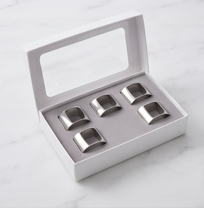 Stainless Steel Square <b>Napkin</b> Rings Modern Metal Tableware Holder For <b>Wedding</b> And Dinnerware Use - Product Image 6
