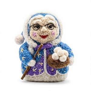 <b>Handmade</b> Knitted Eco-Friendly Grandmother <b>Dolls</b> Flower Basket Traditional Christmas Decoration Indoor Wall Hanging Custom Size - Product Image 2