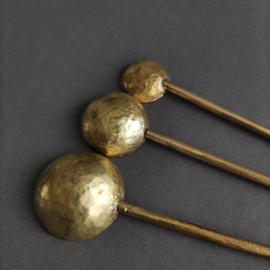 Cuillères doseuses en laiton forgé et bronze, ustensiles de mesure en métal faits à la main, cuillère de cuisine vintage, outil de service alimentaire durable - Product Image 5