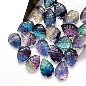 Fluorita Arcoíris Natural Brillante Tallada a Mano en Forma de Hoja, Piedra Preciosa Suelta de 14mm y 10mm para Fabricación de Joyas, Precio al por Mayor, Venta a Granel - Product Image 6