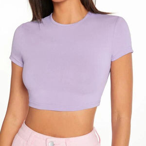 Top Corto de Algodón con Logotipo Personalizado para Mujer, Mangas Cortas, Transpirable, para Gimnasio, Deporte, Estilo Casual, HECHO POR HAIDIIII SPORTS - Product Image 1