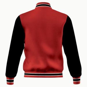 Men's Casual Regular Fit Varsity <b>Jacket</b> Vintage Style <b>Canvas</b> Baseball Bomber with Embroidered Letters Solid Fleece for Winter - Product Image 5