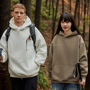 Sudadera con Capucha de Algodón Suave de Invierno de 350 GSM, Cálida y Cómoda, Sudadera de Terciopelo Flameado, Acepta Logotipo Bordado Personalizado - Product Image 1