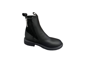 Botines Negros Retro con Plataforma, Punta Redonda, Tacón Cuadrado, Antideslizantes, Parte Superior de PU, Entresuela de EVA, Estilo Chelsea para Todas las Temporadas - Product Image 6