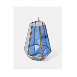 Farol Colgante Decorativo de Metal para Interiores y Exteriores, Estilo Vintage Creativo, Farol de Vidrio Geométrico Dorado para Velas - Product Image 4