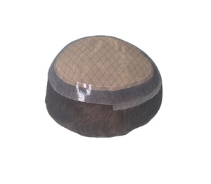 Couleur du modèle Silk Pro #   Perruque toupet 4 Remy en cheveux humains pour hommes avec patchs capillaires et insertion sans aiguille - Product Image 5