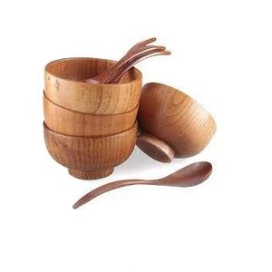 Vente en gros d'exportateur de grains de bois massif avec logo personnalisé en bois d'acacia bols à fruits pour aliments bols à salade ronds - Product Image 1