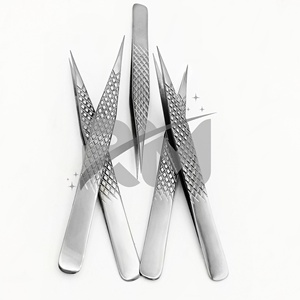 Pinzas Profesionales de Acero Inoxidable para Extensión de Pestañas RMI, Agarre de Diamante, Puntas Puntiagudas de Precisión, Logotipo Personalizado, Modelo Plateado - Product Image 6