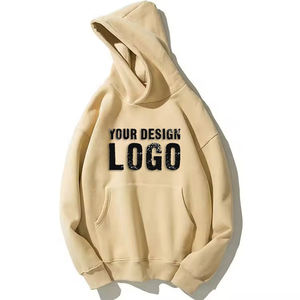 Sweat-shirt unisexe gris à capuche surdimensionné avec logo personnalisé, en coton French Terry 300g, avec poche kangourou - Product Image 2