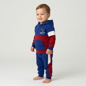 Ensemble de survêtements pour enfants en molleton épais, survêtement pour garçons, joggers, délavé à l'acide, couleur unie, bicolore, streetwear - Product Image 6