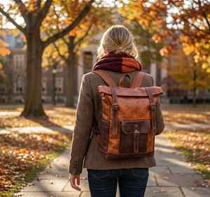 AGenuine Leather Roll Top <b>Backpack</b> Handcrafted Cowhide Travel Rucksack Mens Laptop Bag Wholesale Discount LTBP-0090 - Product Image 1