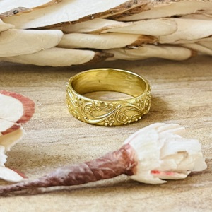 Anillos de latón bohemios con banda floral de moda 2026 para mujer, chapados en oro de 18k, joyería de flor y enredadera para venta al por mayor/OEM/ODM - Product Image 3