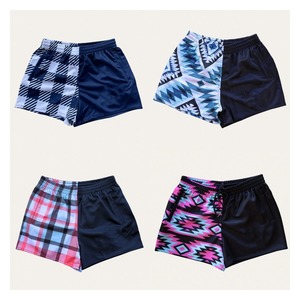 Wholesale Customized Australian Footy Shorts Pockets Zip Ladies Men Rugby Gym Beach Pool Casual 100% Polyester Anti-UV - Product Image 4