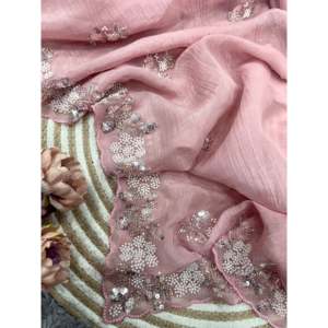 Robe modeste Saree de travail à perles de créateur pour un look de fête - Product Image 2