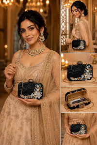 FAIZA CRAFT FC-2328 Resin Clutch Women Fashion Designer Geometric Pattern Marble Hand-painted <b>Square</b> Party Hand Clutch Crafts - Product Image 6