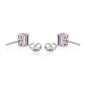 Boucles d'oreilles clous en argent sterling 925, coupe octogonale, améthyste véritable à 100 %, best-seller pour femmes - Product Image 5