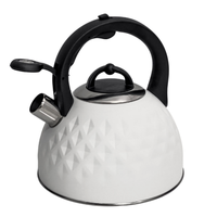 Bouilloire sifflante en acier inoxydable de 2,7 L, couleur blanche, pour tous les types de cuisinières, vente en gros d'usine