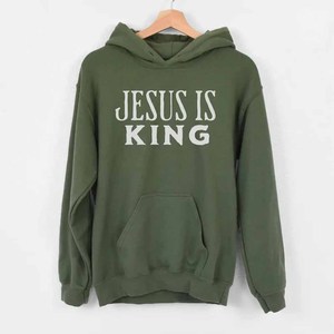 Sudadera con Capucha Personalizada de Jesús Rey para Hombre, Mujer y Jóvenes, de Algodón y Felpa Francesa, con Bordado Chenille Universitario, Venta al Por Mayor - Product Image 1