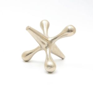 Silver Cast Aluminium Jack Paperweight Decorative <b>Desk</b> <b>Set</b> - Product Image 2