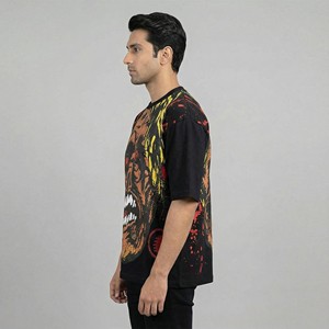 T-shirt Homme Oversize Imprimé Haute Densité Premium Respirant Écologique Impression Graphique en Relief Coton Lourd Tricoté Coupe Ample - Product Image 6
