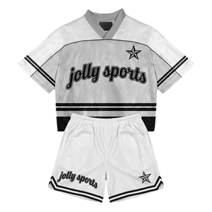 Conjunto de jersey y pantalones cortos de malla transpirable para mujer, 160 GSM, poliéster, diseño de paneles blancos y negros, logotipo personalizado impreso, conjuntos para mujer - Product Image 6