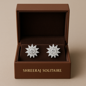 ต่างหูเพชรทรงดอกไม้ 14K ทองคำแท้ รับรองโดย IGI เพชรเพาะเลี้ยงทรงบริลเลียนท์คัท สำหรับงานแต่งงาน งานปาร์ตี้ เครื่องประดับสไตล์ชาติพันธุ์ พร้อมจำหน่าย - Product Image 2