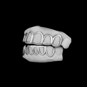 Nouveau Hip Hop Grillz 14K Plaqué Or Ensemble Uni 6 Dents Haut Bas Avec Or Rose Or Argent et Noir Grillz Moissanite Grill - Product Image 4