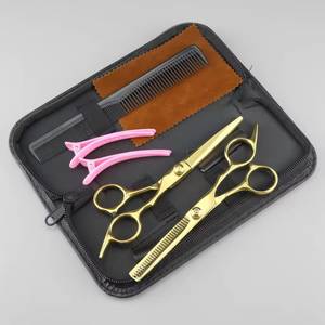Ensemble de ciseaux de coiffure professionnels avec peignes et pinces, lames en acier inoxydable, pour droitiers, pour usage en salon - Product Image 5