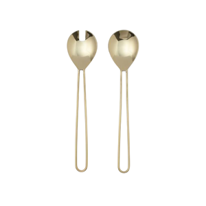 Good Looking Metal Salad Server With Designer Handle for Home Hotel & Restaurant Tabletop Usage <b>Serving</b> <b>Spoon</b> & Forks Sets - Product Image 1
