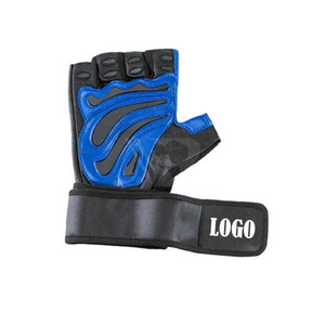 Breathable Leather <b>Half</b> Finger Gym Gloves For Weight Lifting Racing Fitness Training With Anti <b>Slip</b> Design And Custom Logo - Product Image 3
