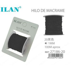 Corda per Macramè ILAN 1mm Nera 100M Circa per Lavori Artigianali - Product Image 1