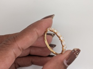 Anillo de compromiso y boda de oro macizo para mujer con moissanita de corte marquesa y redondo, engaste de púas, solitario, halo, joyería de moda - Product Image 5