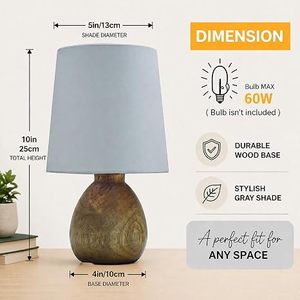 Handcrafted Wooden <b>Table</b> Lamp <b>Rustic</b> <b>Bedside</b> Floor Lamp Warm Light Home Decor Bedroom - Product Image 6