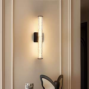 19.7'' Modern Single Sconce Wall Lamp Black Iron Bronze K9 Crystal Wall Light Set for Bathroom <b>Vanity</b> Living Room <b>Bedroom</b> - Product Image 1