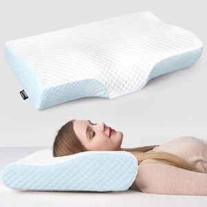 Almohada de Contorno de Estilo Moderno con Forma de Mariposa Ergonómica, Antiarrugas, Espuma Viscoelástica No Tóxica, Soporte para el Cuello, Diseño Sólido - Product Image 2