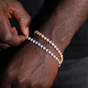 Luxury Star Shape Crystal Bracelet 18K Gold Plated Claw Setting Women's Party Jewelry Chain <b>Link</b> Design - Product Image 3
