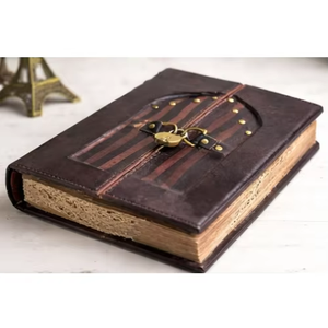 Antique Handmade Hardcover Leather Door Journal <b>Lock</b> Key Vintage Style Unique <b>Diary</b> Genuine Leather Writing Notebook New Year - Product Image 6