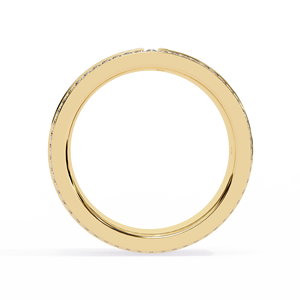 JURA JEWEL Yellow Gold 14K Solid Gold Synthetic (Lab Grown) Diamond Brilliant Cut Luxury Wedding <b>Ring</b> <b>Band</b> Women's IGI Certified - Product Image 4