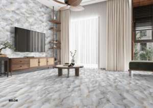 กระเบื้องปูพื้นพอร์ซเลนเคลือบเงาพรีเมียม ขนาด 60x120 ซม. 600x1200 มม. 24x48 นิ้ว สำหรับตกแต่งภายในห้องนั่งเล่นหรูหราและพื้นที่เชิงพาณิชย์ - Product Image 2