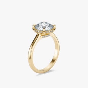 แหวนเพชรเม็ดเดี่ยวทรงกลม 2 กะรัต ทองคำขาว 14K เพชรเพาะเลี้ยงในห้องปฏิบัติการ สำหรับงานหมั้นและงานแต่งงาน - Product Image 3