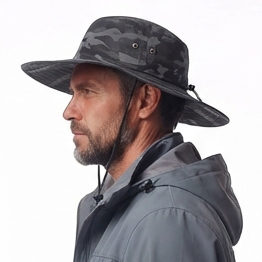 Chapeaux de camping à large bord camouflage d'été unisexes, protection solaire, chapeaux de pêcheur, chapeaux de safari style été - Product Image 4