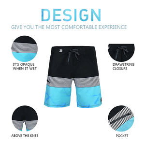 Short de bain décontracté pour homme, taille élastique, motif uni, confortable, sportif, séchage rapide, respirant, écologique, pour l'été - Product Image 3