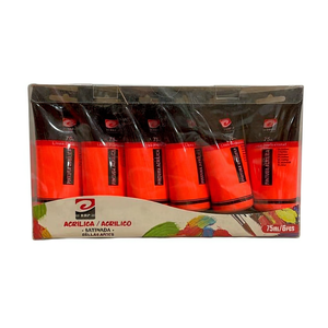 Pintura Acrílica Fluorescente Naranja, 75 ml, para Papel - Product Image 1