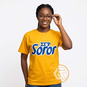 Camiseta de la Hermandad Femenina GREEK TREASURES Sigma Gamma Rho, 100% Algodón Jersey, Cuello Redondo, Manga Corta, con Logotipo, Protección UV, Secado Rápido, Venta al Por Mayor - Product Image 3