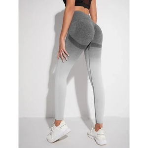 Leggings de sport à taille haute dégradés, longueur intégrale, tricotés, extensibles et respirants, pour le yoga et le fitness féminin, par Salamons - Product Image 1