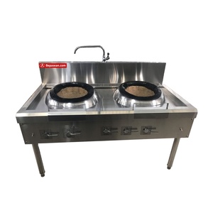 Wok à gaz à 2 brûleurs 120W/220V de haute qualité pour usage domestique Garantie 1 an 1-cc avec 2 ventilateurs Machines de cuisine pour hôtels au Vietnam - Product Image 4