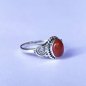 Carnelian Gemstone Midi <b>Ring</b> 925 Silver Handmade <b>Statement</b> <b>Ring</b> for Her Christmas Birthday Anniversary Gift <b>Ring</b> For Her - Product Image 4